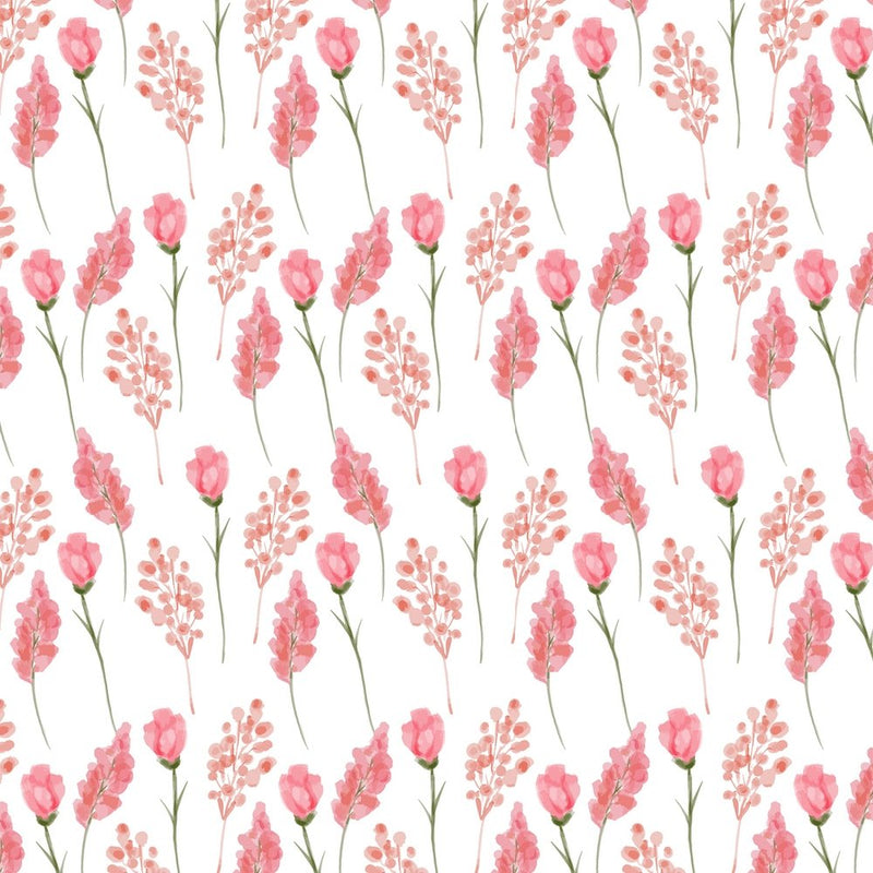 Watercolor Botanical Floral Fabric - Pink - ineedfabric.com