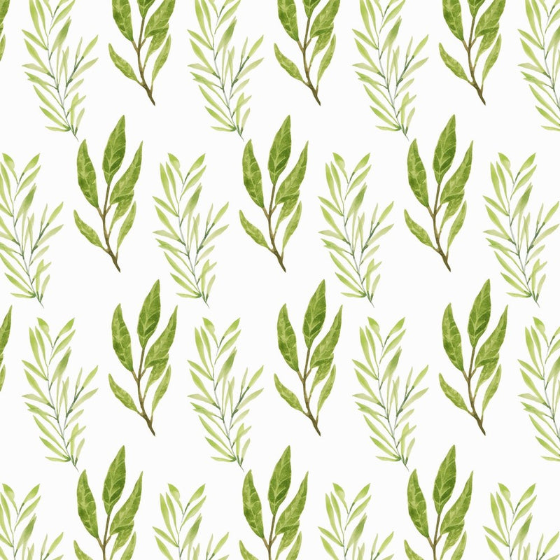 Watercolor Foliage Green Leaf Fabric - ineedfabric.com