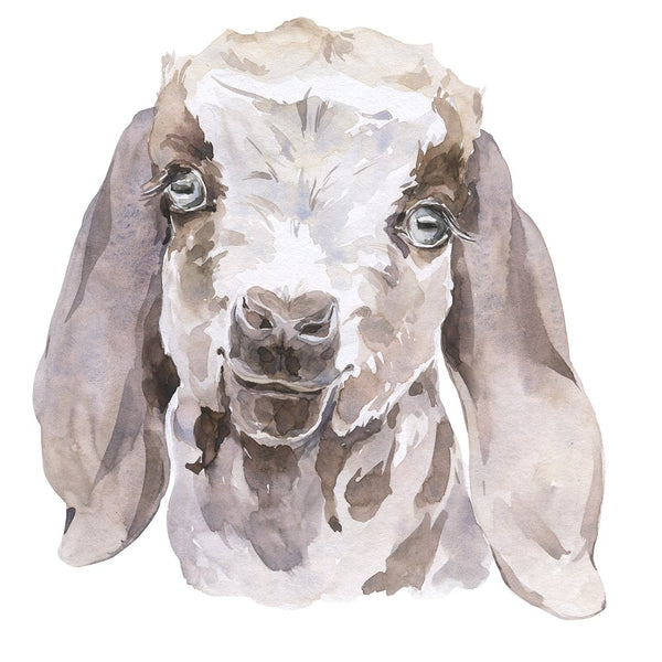 Watercolor Goatling Fabric Panel - FunSewing.com
