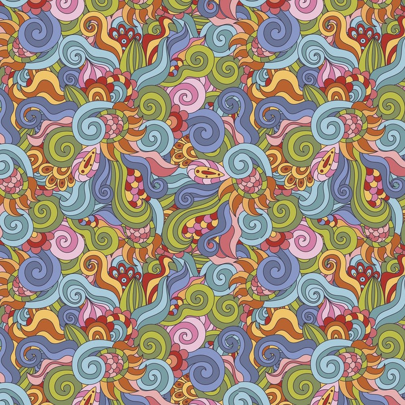 Wavy Abstract Fabric - Multi - ineedfabric.com