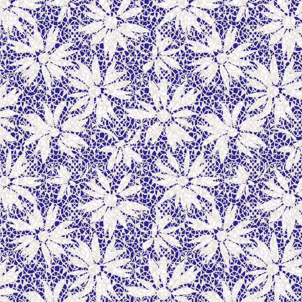 Wild Laced Daisy Fabric - Blue - ineedfabric.com